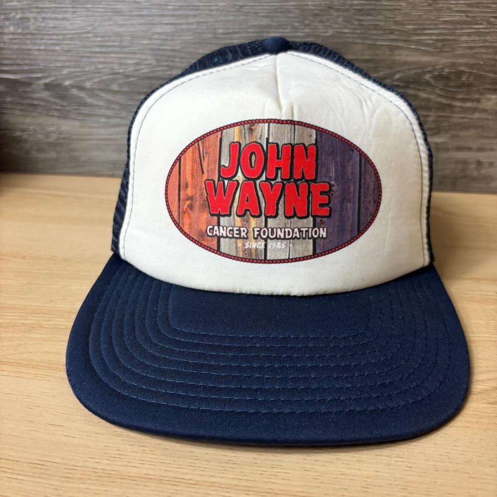 John‎ Wayne Hat Cap Snap Back Blue Trucker Cancer Foundation Adjustable